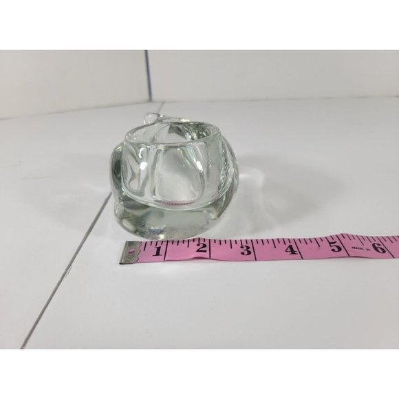 Indiana Glass Heavy Clear Crystal Glass Sleeping Cat Votive Candle Holder - Picture 5 of 10